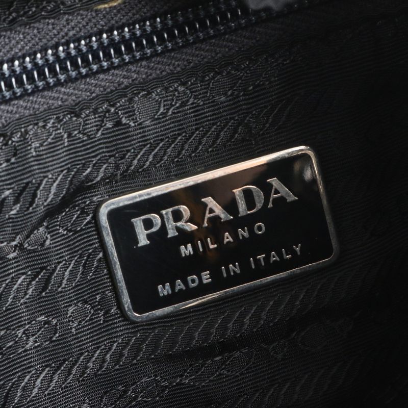 Prada Tessuto Nylon Triangle Logo Leather Backpack Sac Backpack Women ERE Cx28-3