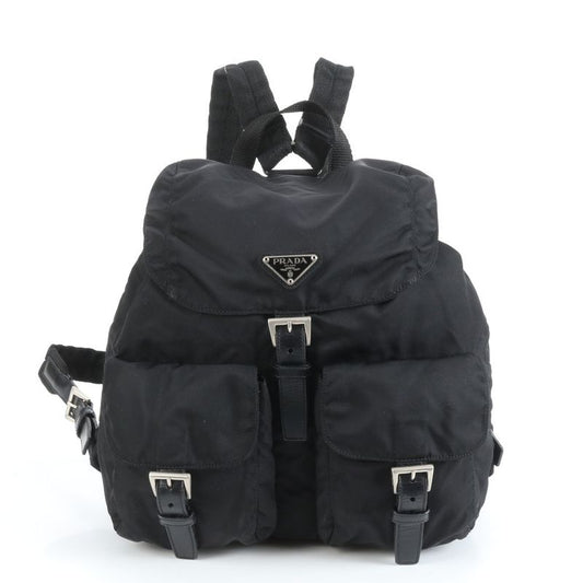 Prada Tessuto Nylon Triangle Logo Leather Backpack Sac Backpack Women ERE Cx28-3