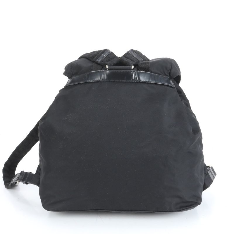 Prada Tessuto Nylon Triangle Logo Leather Backpack Sac Backpack Women ERE Cx28-3