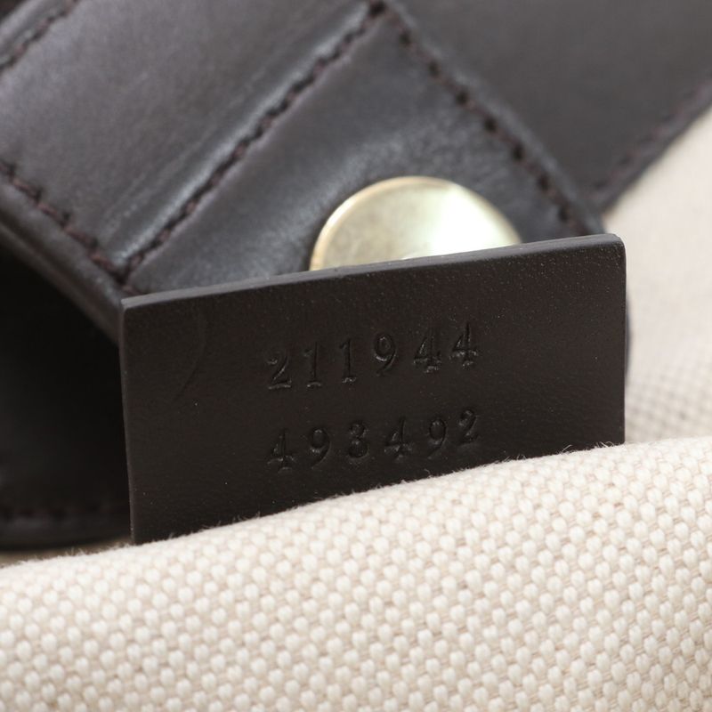 Gucci GG Canvas Sookie Leather Tote Bag Shoulder Brown A4 211944 Women's ERE