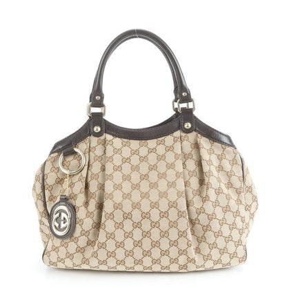 Gucci GG Canvas Sookie Leather Tote Bag Shoulder Brown A4 211944 Women's ERE