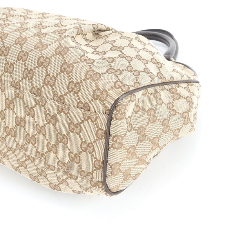 Gucci GG Canvas Sookie Leather Tote Bag Shoulder Brown A4 211944 Women's ERE