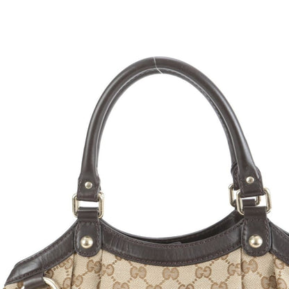 Gucci GG Canvas Sookie Leather Tote Bag Shoulder Brown A4 211944 Women's ERE
