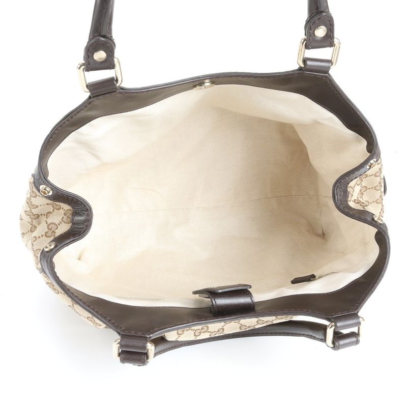 Gucci GG Canvas Sookie Leather Tote Bag Shoulder Brown A4 211944 Women's ERE