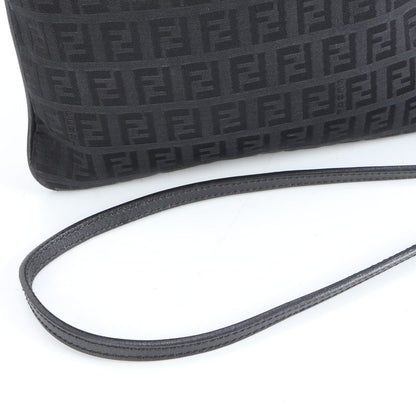 Fendi Zucchino 8bt047 Leather Shoulder Bag Crossbody Black Women ERE Cx28-10