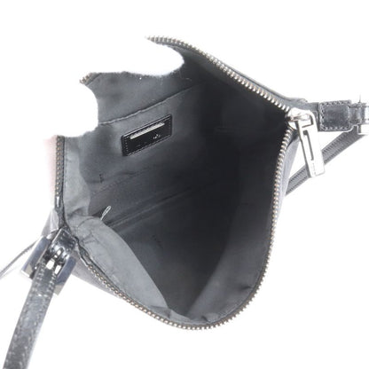 Fendi Zucchino 8bt047 Leather Shoulder Bag Crossbody Black Women ERE Cx28-10