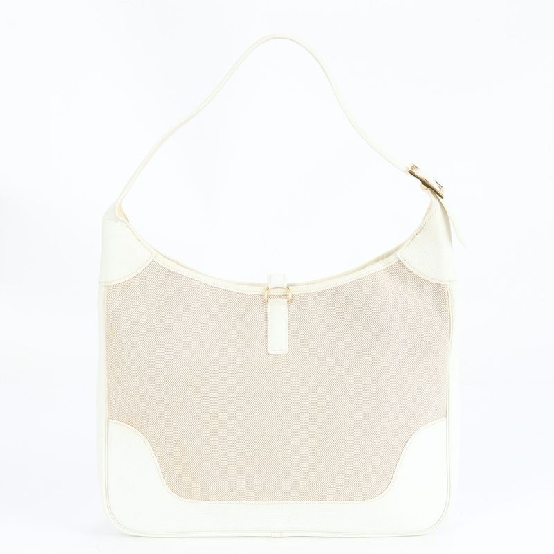 Hermes Trim 35 □I Mark Leather Toile Ash Shoulder Bag Shoulder One Shoulder