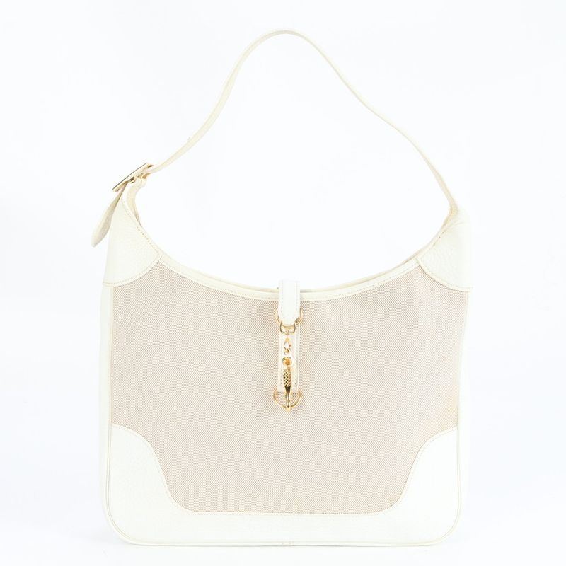 Hermes Trim 35 □I Mark Leather Toile Ash Shoulder Bag Shoulder One Shoulder