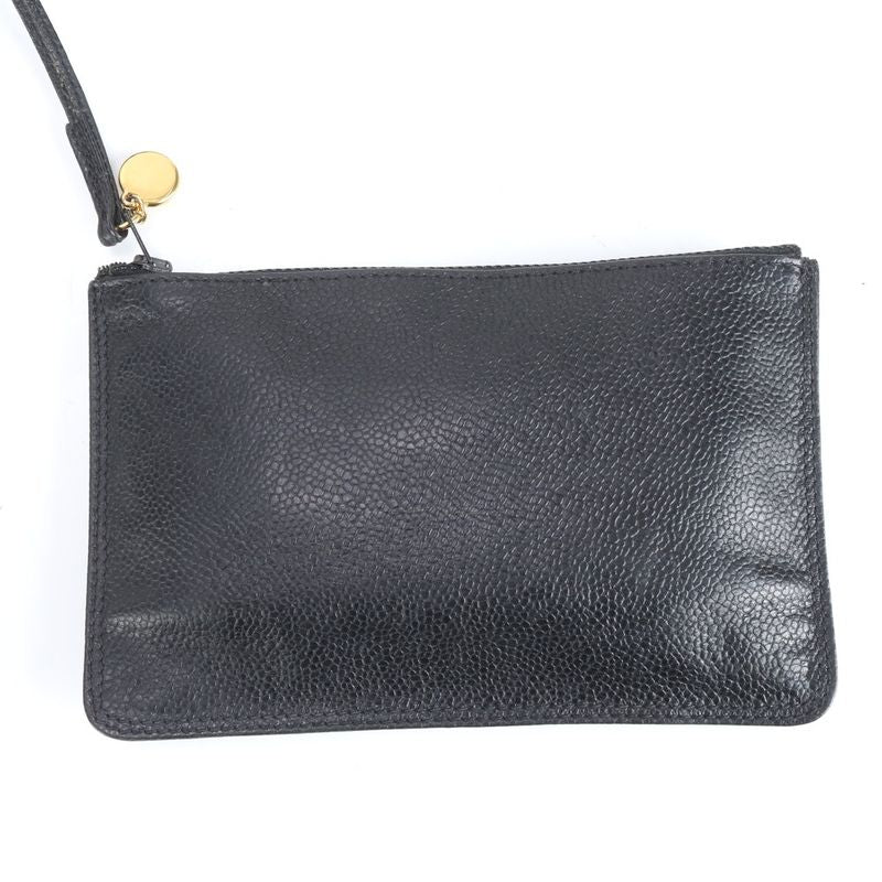 Chanel Triple Coco Drawstring With Serial Seal Caviar Skin Leather Shoulder Bag