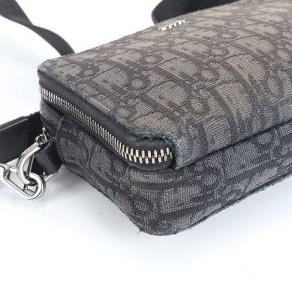 Dior Oblique Leather Shoulder Bag Crossbody Messenger Business Commuter Black