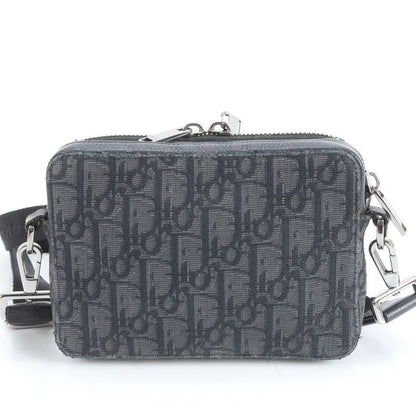 Dior Oblique Leather Shoulder Bag Crossbody Messenger Business Commuter Black