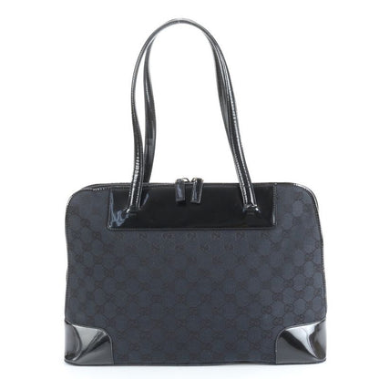 Gucci GG Canvas Leather Tote Bag Shoulder Black 002-1122 Women's ERE Cx24-9
