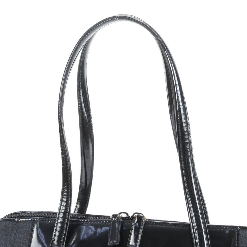 Gucci GG Canvas Leather Tote Bag Shoulder Black 002-1122 Women's ERE Cx24-9