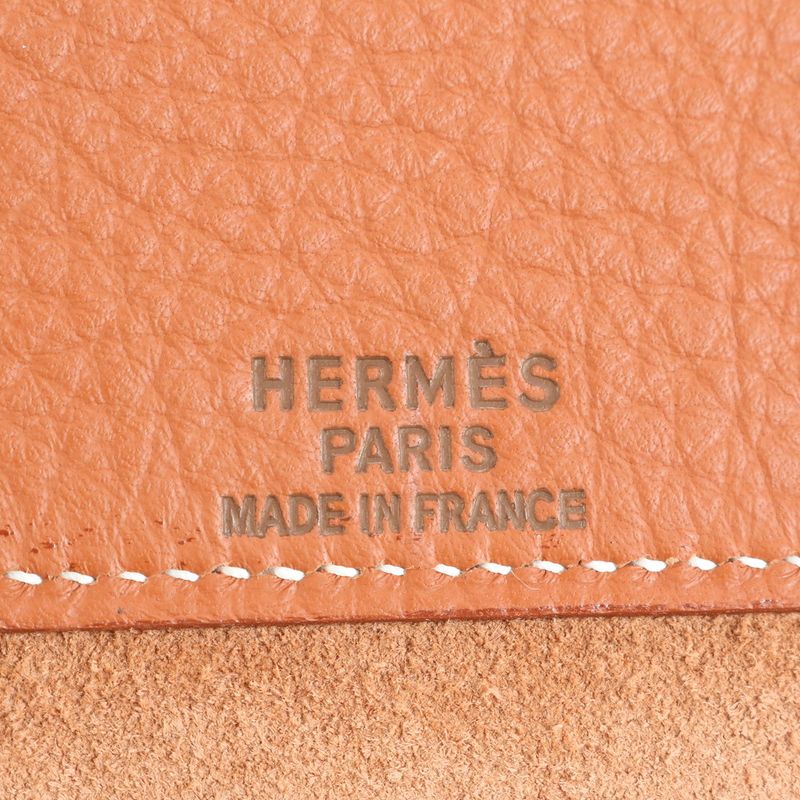 Hermes ○Z Engraved Dogon Leather Second Bag Clutch Pouch Commuter Business