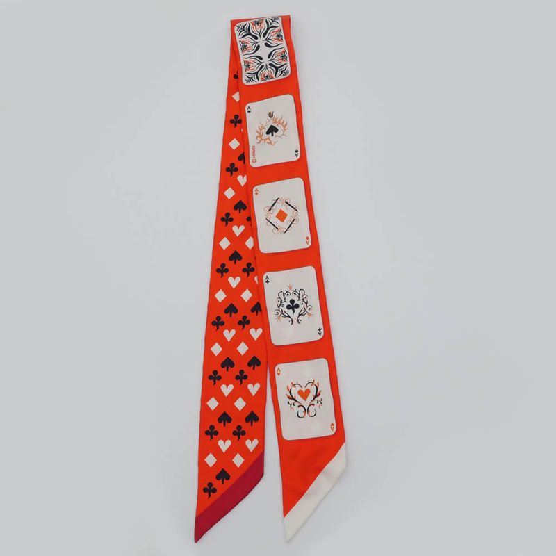 Hermes Twili-trump Orange Multicolor- Silk Scarf Accessory