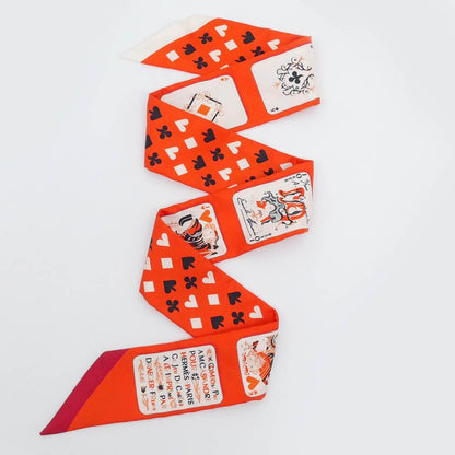Hermes Twili-trump Orange Multicolor- Silk Scarf Accessory