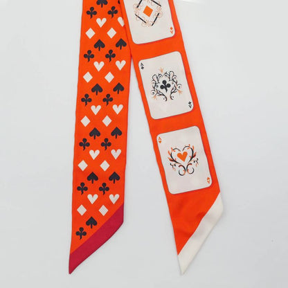Hermes Twili-trump Orange Multicolor- Silk Scarf Accessory