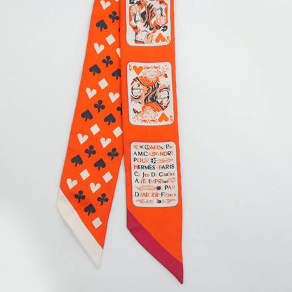 Hermes Twili-trump Orange Multicolor- Silk Scarf Accessory