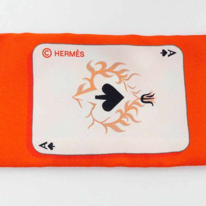 Hermes Twili-trump Orange Multicolor- Silk Scarf Accessory