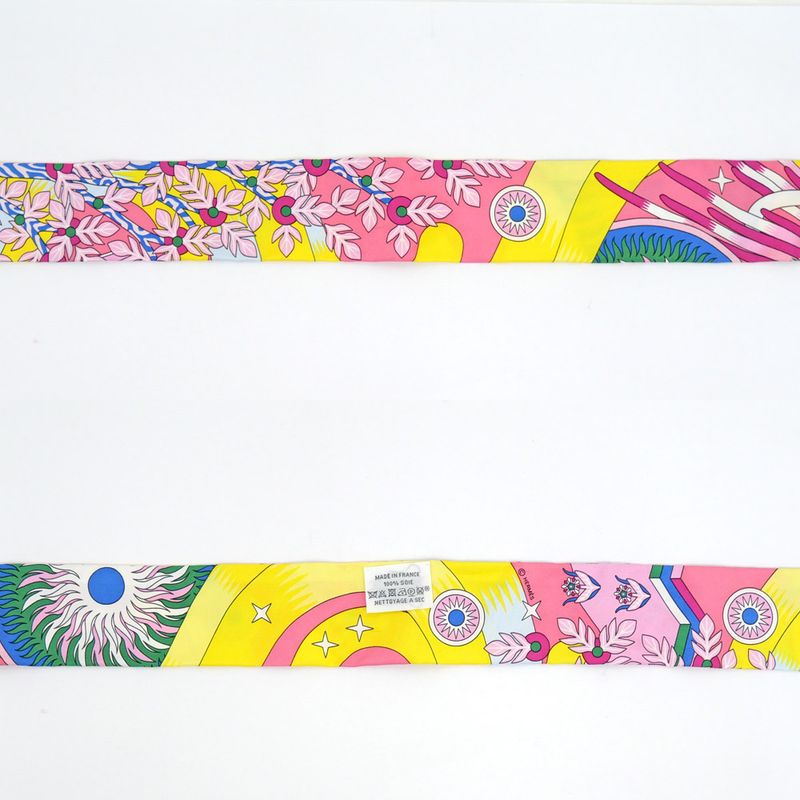 Hermes Twili - Source Of Pegasus Pink Multicolor - Yellow - Silk Scarf