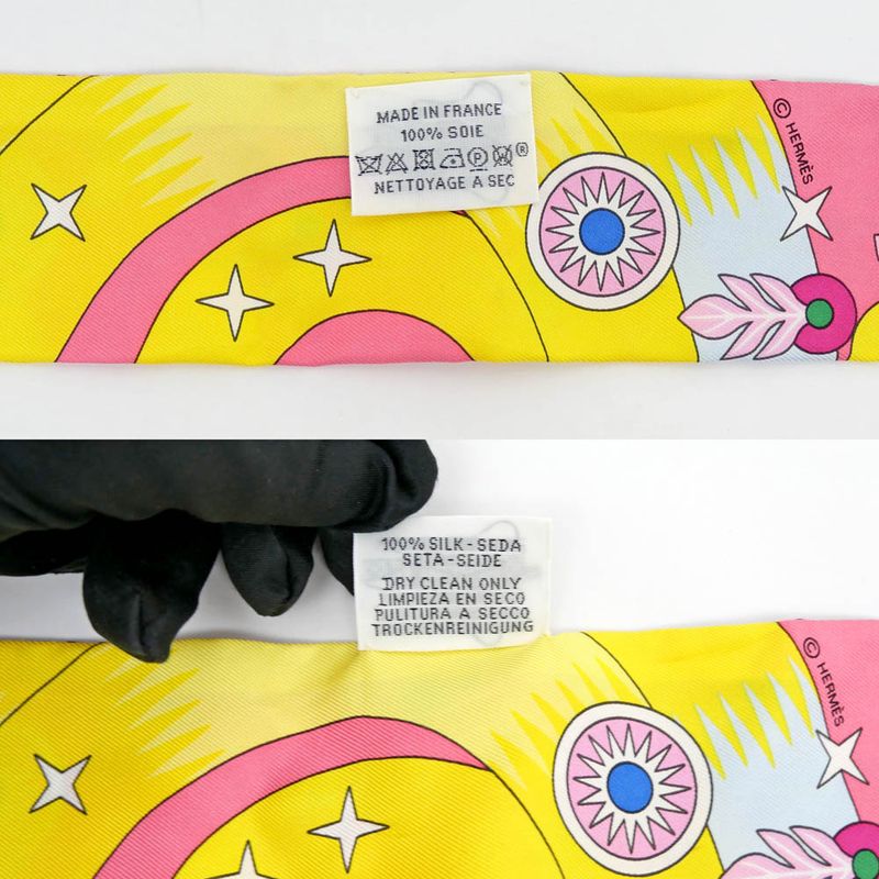 Hermes Twili - Source Of Pegasus Pink Multicolor - Yellow - Silk Scarf