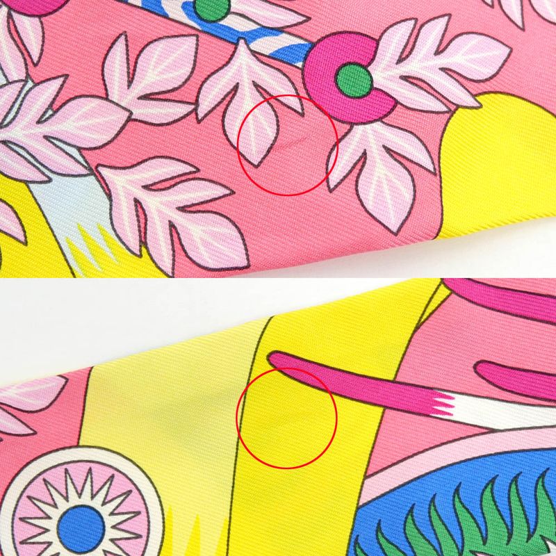 Hermes Twili - Source Of Pegasus Pink Multicolor - Yellow - Silk Scarf