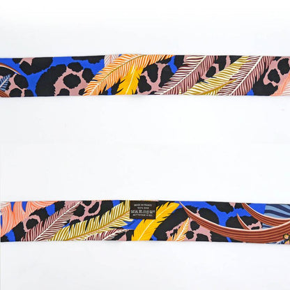 Hermes Twili-jaga-quetzal Multicolor-blue-orange Black Silk Scarf