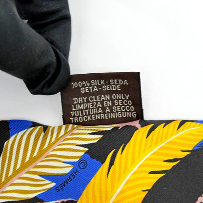 Hermes Twili-jaga-quetzal Multicolor-blue-orange Black Silk Scarf