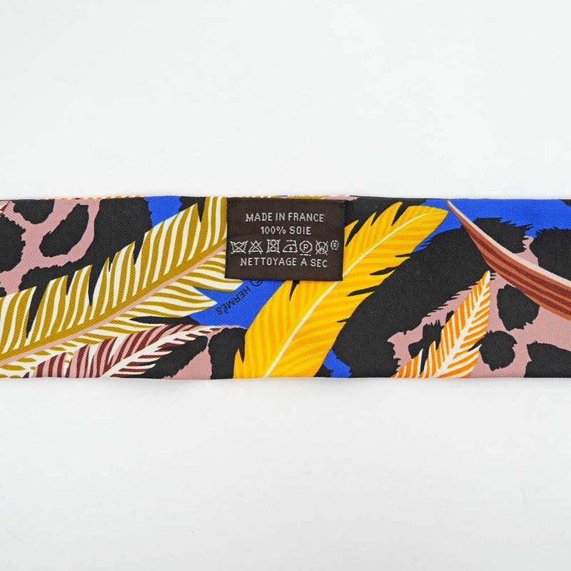Hermes Twili-jaga-quetzal Multicolor-blue-orange Black Silk Scarf