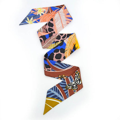 Hermes Twili-jaga-quetzal Multicolor-blue-orange Black Silk Scarf