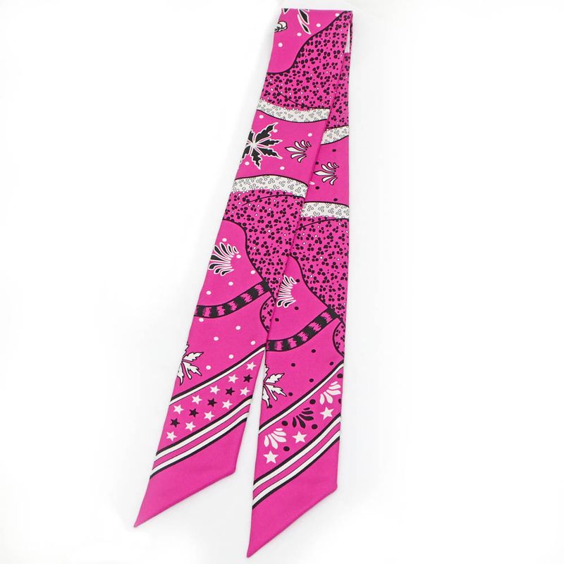 Hermes Twilly-dance Pacific Pink Multicolor-silk Scarf Accessory