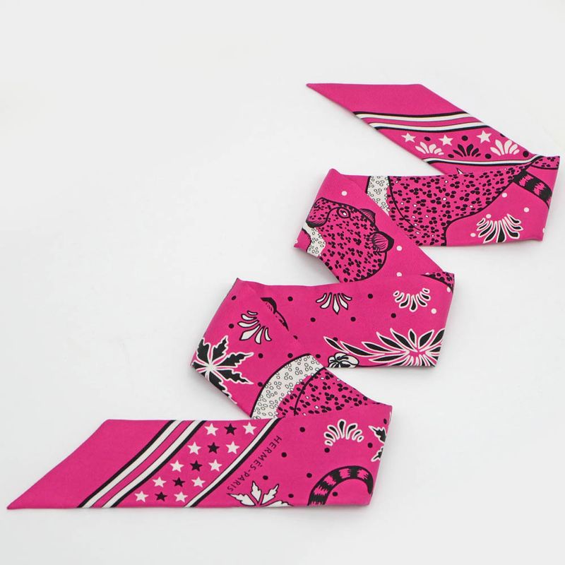 Hermes Twilly-dance Pacific Pink Multicolor-silk Scarf Accessory