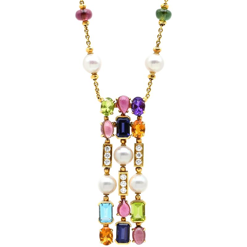 Bvlgari Bvlgari Necklace Allegra Multicolor 18k Yellow Gold Diamond Pearl