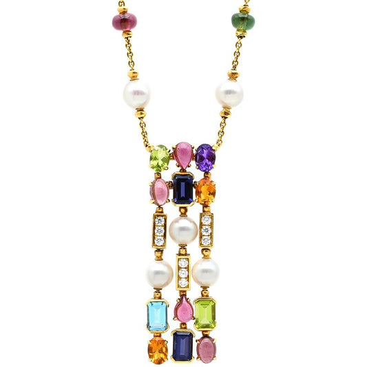 Bvlgari Bvlgari Necklace Allegra Multicolor 18k Yellow Gold Diamond Pearl