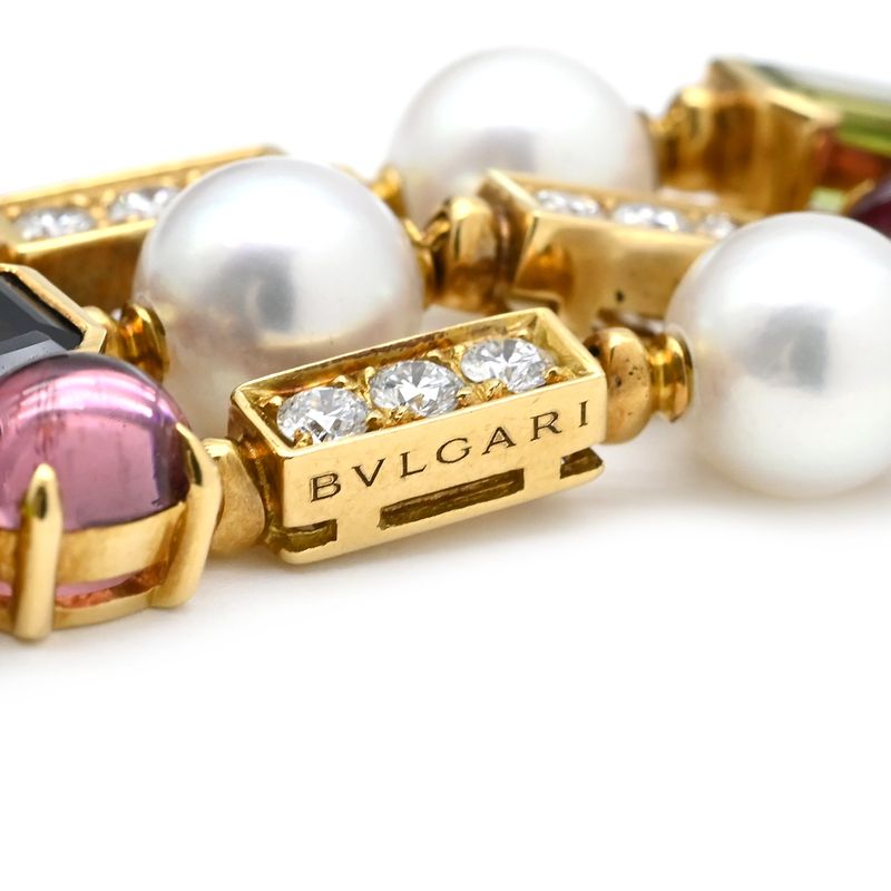 Bvlgari Bvlgari Necklace Allegra Multicolor 18k Yellow Gold Diamond Pearl