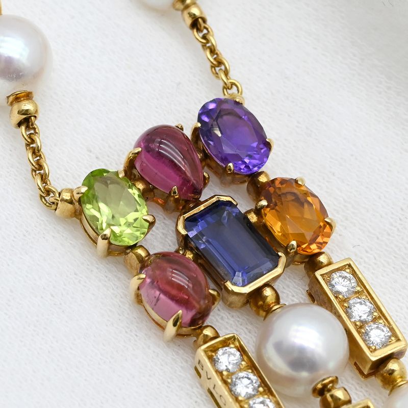 Bvlgari Bvlgari Necklace Allegra Multicolor 18k Yellow Gold Diamond Pearl
