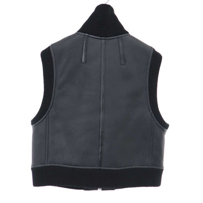 Hermes 23aw Lambskin Reversible Mouton Vest 3h1231d5 Black 36
