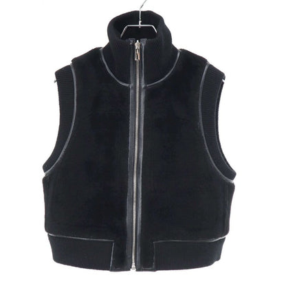 Hermes 23aw Lambskin Reversible Mouton Vest 3h1231d5 Black 36