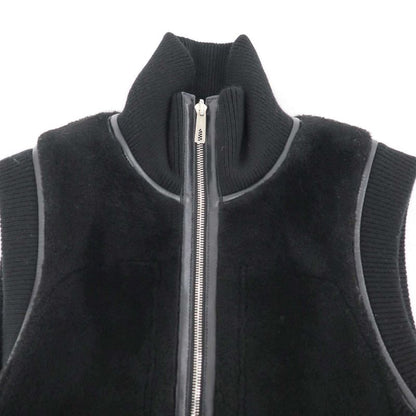 Hermes 23aw Lambskin Reversible Mouton Vest 3h1231d5 Black 36