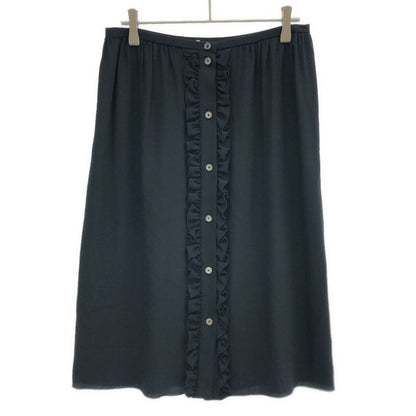 Celine Ruffle Silk Skirt 22039 0089 Black 38