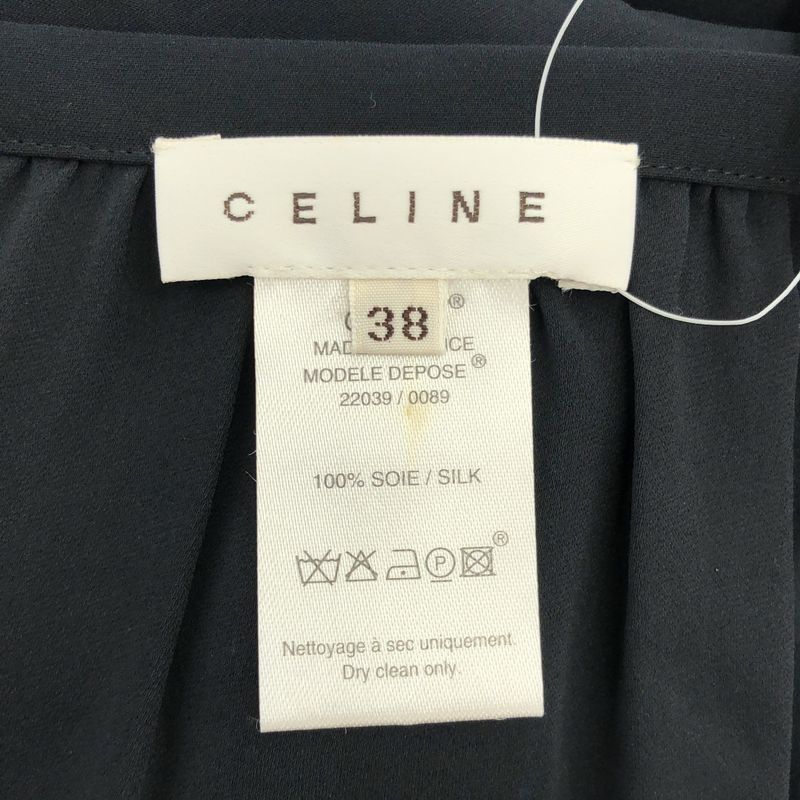 Celine Ruffle Silk Skirt 22039 0089 Black 38