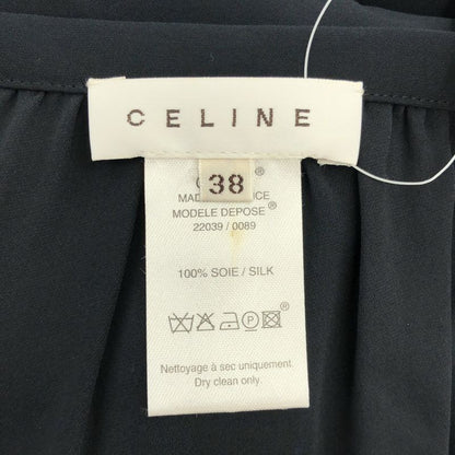 Celine Ruffle Silk Skirt 22039 0089 Black 38
