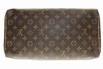 Louis Vuitton Speedy -35 Monogram Canvas Handbag Boston Padlock Brown [brand