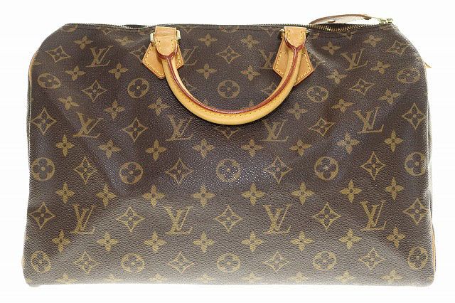 Louis Vuitton Speedy -35 Monogram Canvas Handbag Boston Padlock Brown [brand