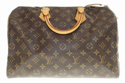 Louis Vuitton Speedy -35 Monogram Canvas Handbag Boston Padlock Brown [brand
