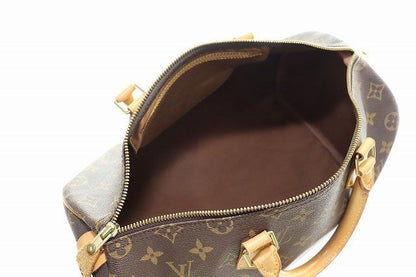 Louis Vuitton Speedy -35 Monogram Canvas Handbag Boston Padlock Brown [brand