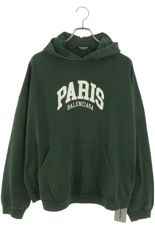 Balenciaga 22SS 674986 Tlvl8 Paris Embroidered Pullover Hoodie Men 1