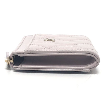 Chanel Card Case Fragment Case Caviar Skin Soft Purple