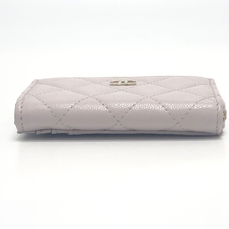 Chanel Card Case Fragment Case Caviar Skin Soft Purple