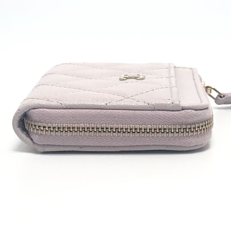 Chanel Card Case Fragment Case Caviar Skin Soft Purple